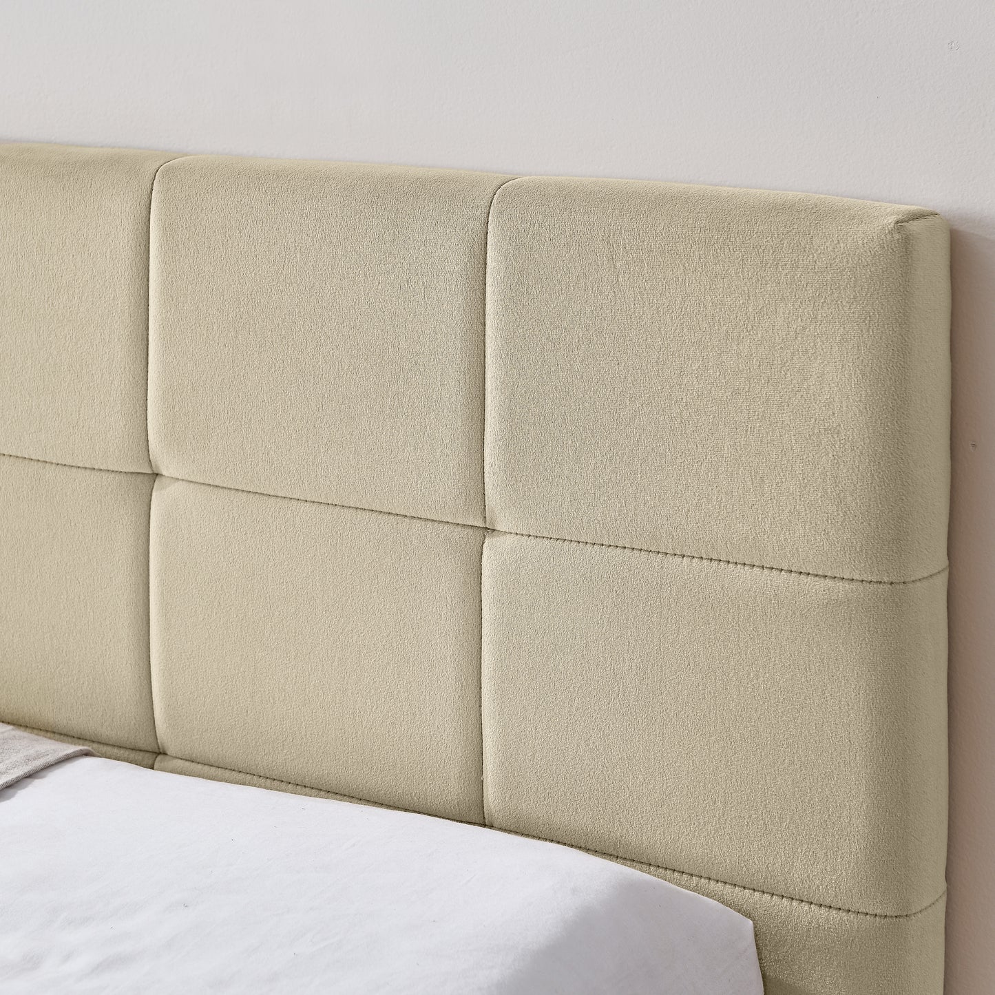 Full Size Upholstered Tufted Bed Frame, Sofa Bed Frame With Comfortable Backrest And Armrests, Full Size Bed For Bedroom, Living Room,Velvet, NEW BEIGE 80.5x59x30.5