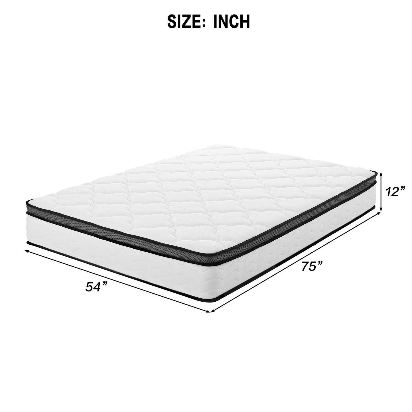 Full Mattress, 12 Inch Full Hybrid Mattress In A Box, Individually Wrapped Pocket Coils Innerspring Mattress, Medium Firm, Pressure Relief & Breathable Comfort, CertiPUR-US, OEKO-TEX