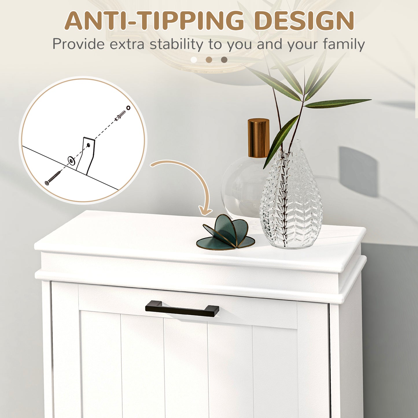 Modern Shoe Storage Cabinet with 2 Flip Drawers for 10 Pairs, Narrow Shoe Organizer for Entryway, Hallway, White
