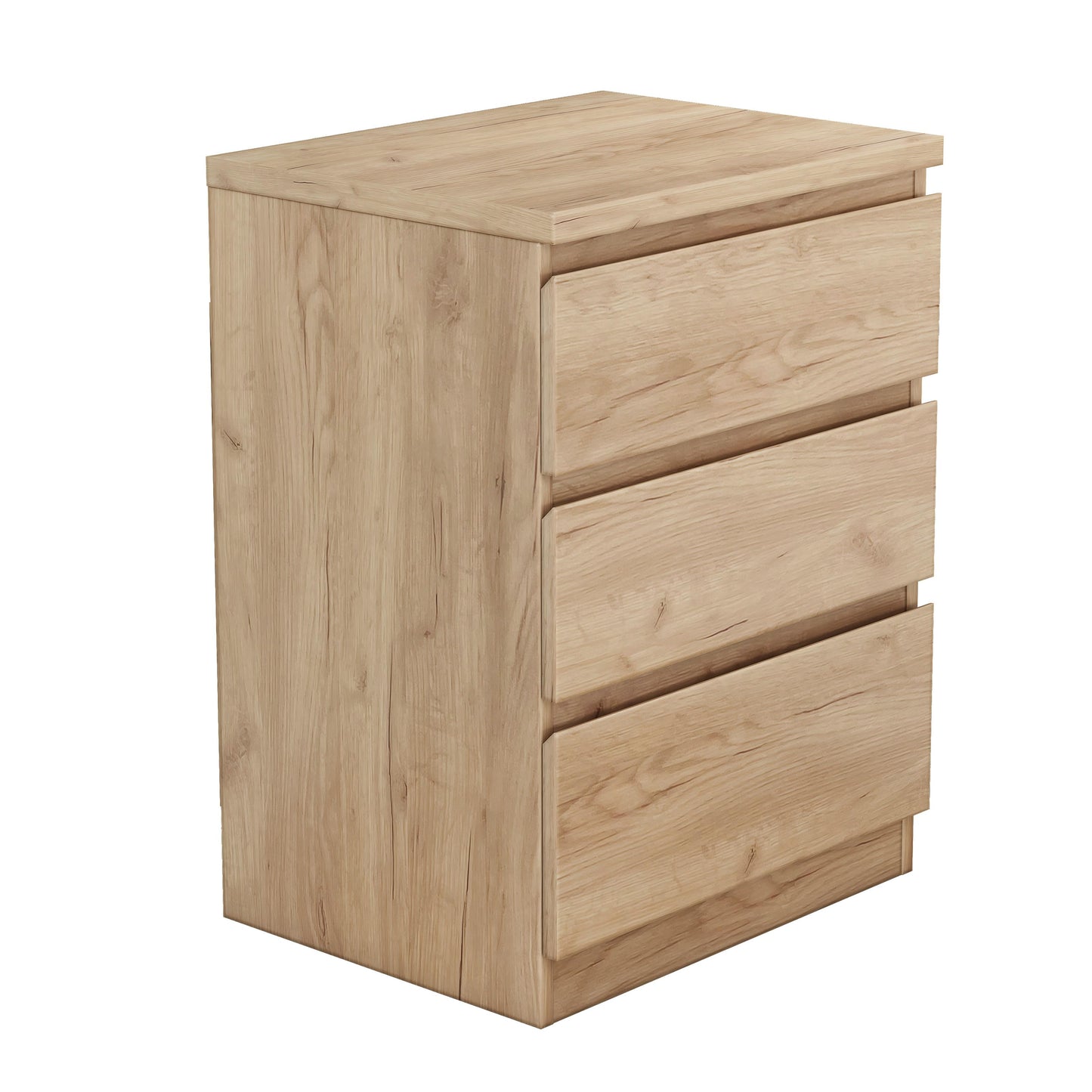 19.7-Inch Natural Nightstand With 3 Drawers, Beside Table With Drawers Handle Free Design,Thickened Top Plate,Small Side Table Storage Cabinet 3 Drawer Night Stand For Bedroom,Living Room