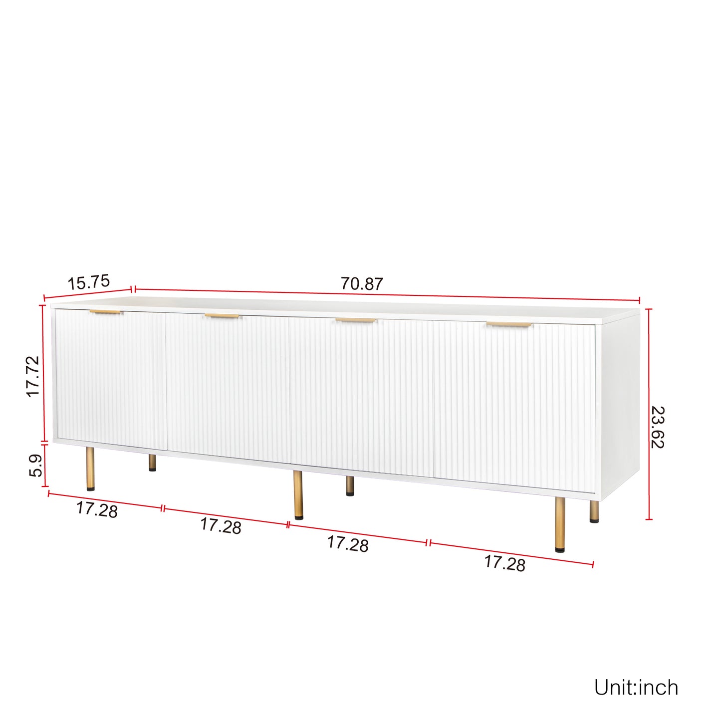 Modern Warm White TV Cabinet For 80 Inch TV Stands, For Living Room Bedroom