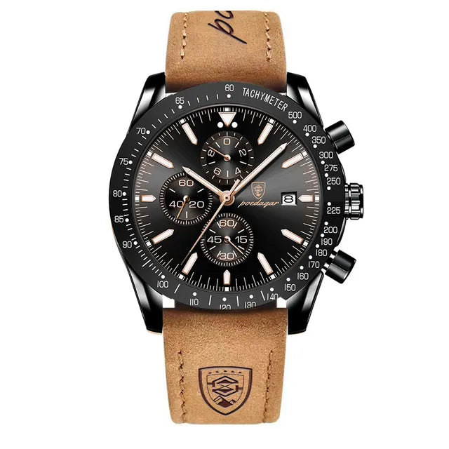 Multi functional waterproof night light men's watch quartz watch