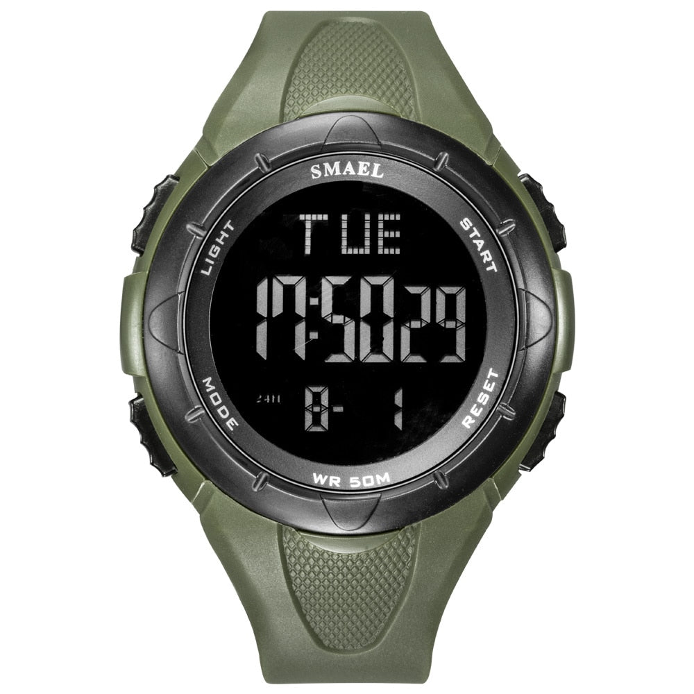 SMAEL 1016 Digital Watch Men50M Waterproof Watches Led Clock Alarm Black Bracelet Stopwatch 1016 Sport Watch Digital Watches For Men
