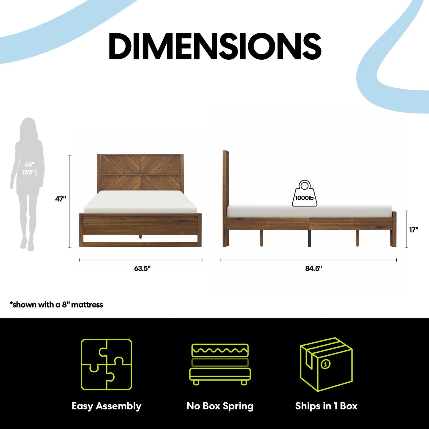 Archer Wood Bed Frame With Headboard