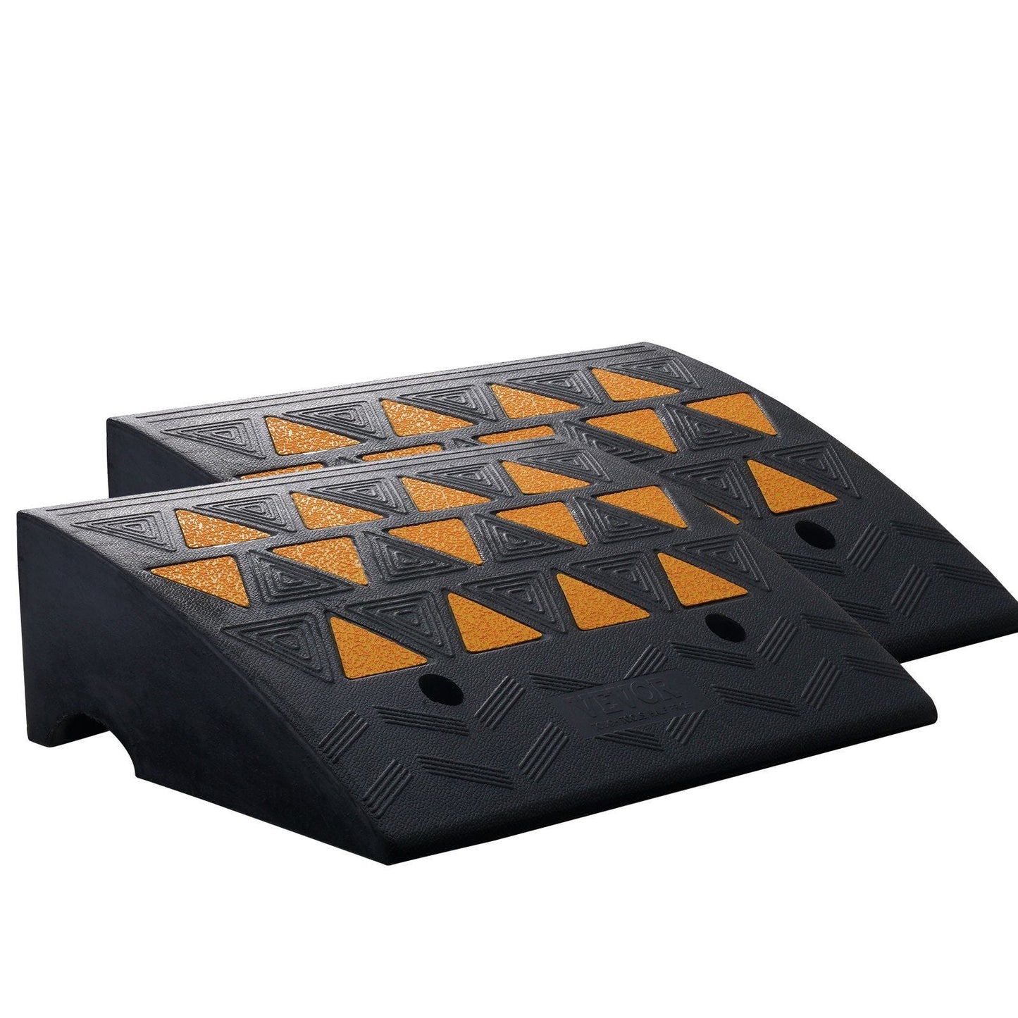 Rubber Curb Ramp 2 Pack, 6" Rise Height Heavy-Duty 33069 lbs/15 T Capacity Threshold Ramps, Driveway Ramps with Stable Grid Structure for Cars, Wheelchairs, Bikes, Motorcycles