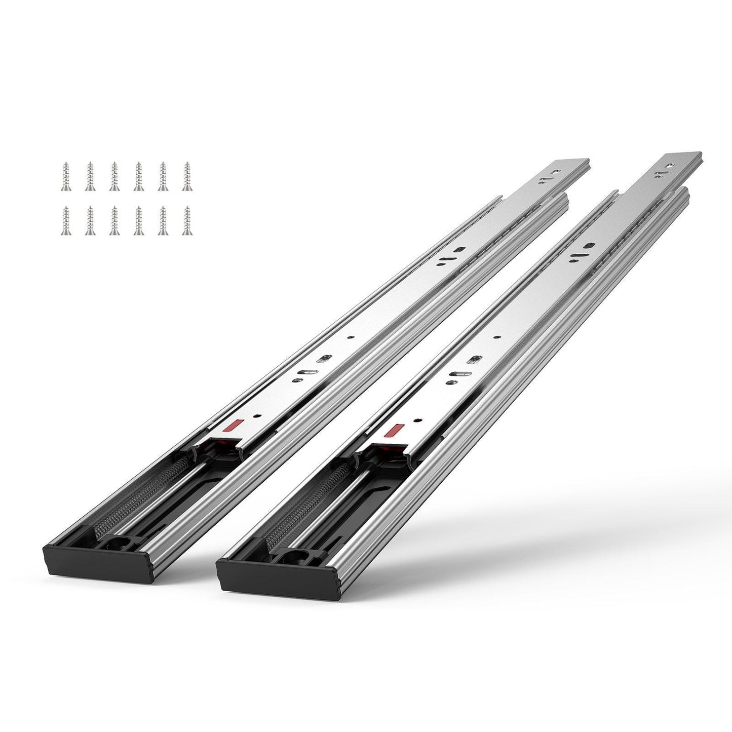 10 Pairs of 24 Inch Drawer Slides Side Mount Rails, Heavy Duty Full Extension Steel Track, Soft-Close Noiseless Guide Glides Cabinet Kitchen Runners with Ball Bearing, 100 Lbs Load Capacity