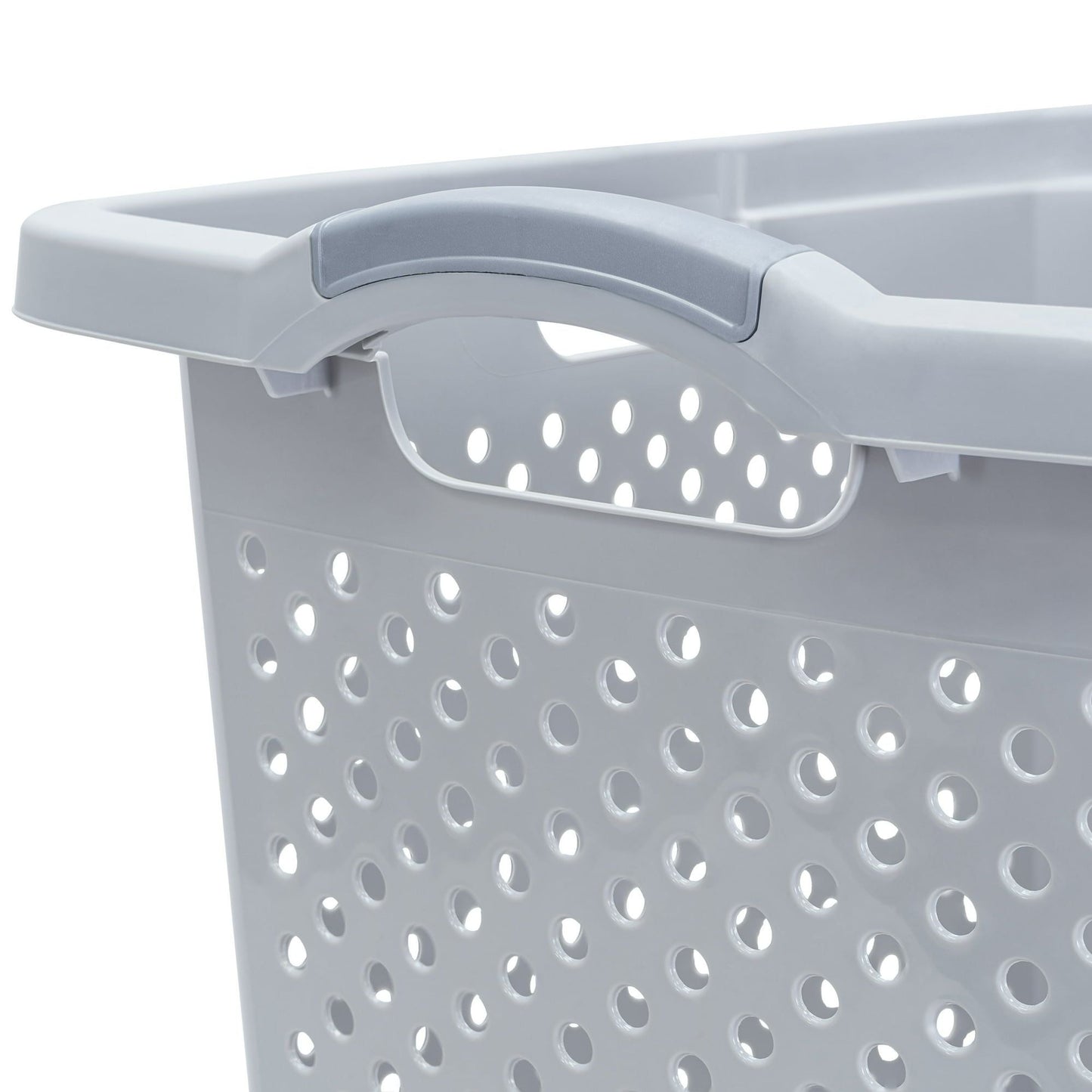 2.5 Bushel Extra Large Plastic Laundry Hamper, Soft Silver, Adult / Tween