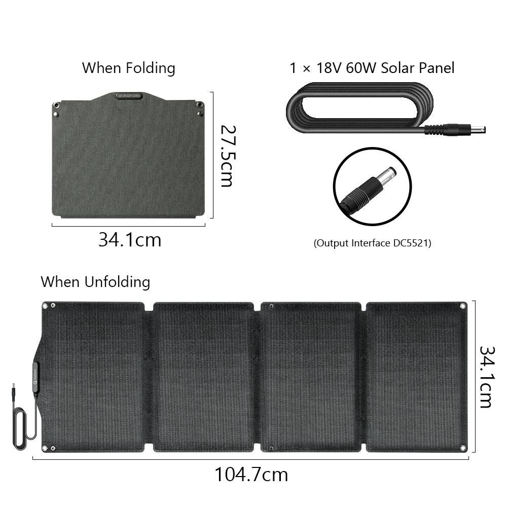 200W Portable Power Station; FlashFish 40800mAh Solar Generator with 60W 18V ETFE Portable Solar Panel; Flashfish Foldable Solar Charger
