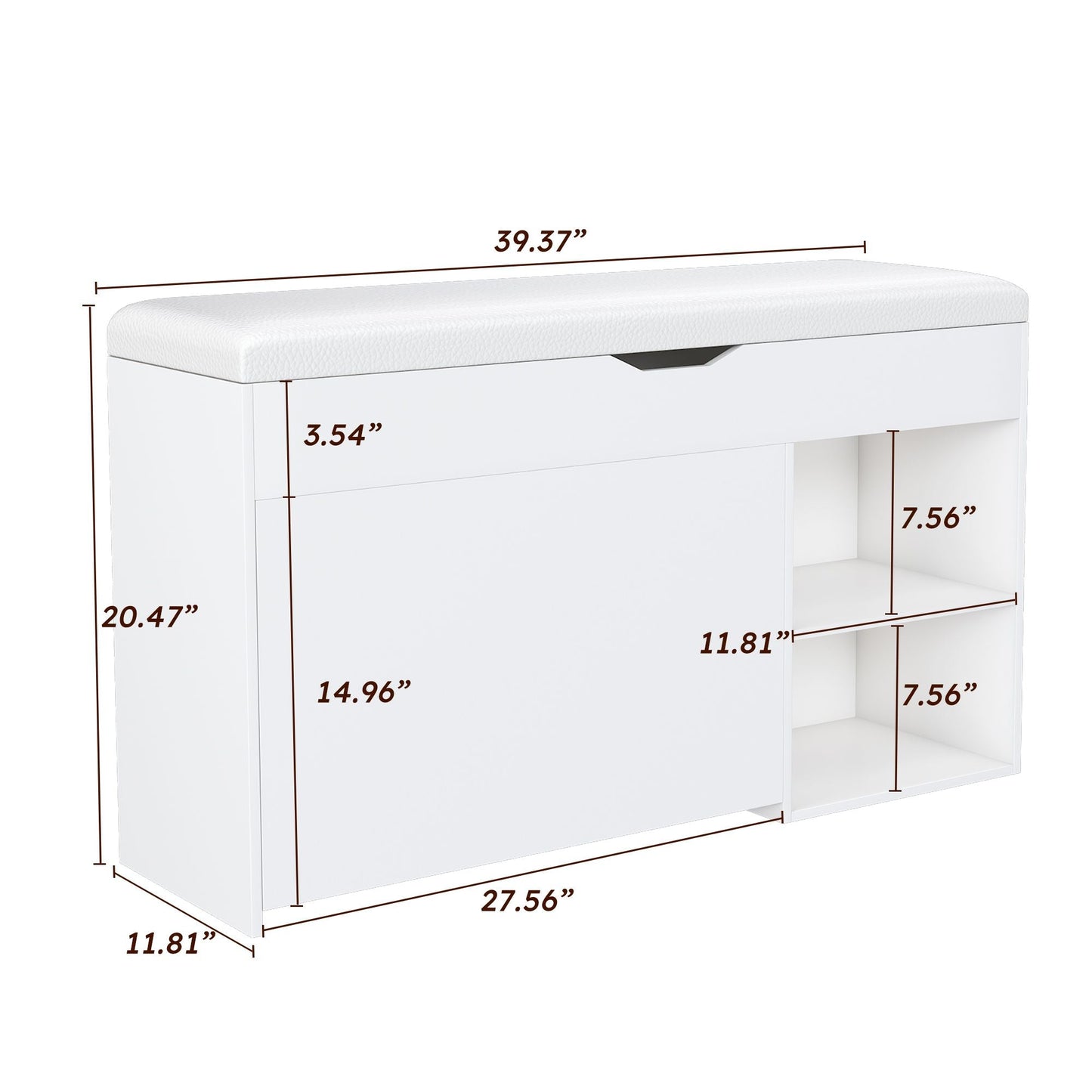 Entryway Bench with Shoe Storage,Adjustable 3-Tier Flip-Up Drawers & Hidden Cabinet,Space-Saving Shoe Organizer,Triple Storage and Modern Design,for Hallway and Living Room