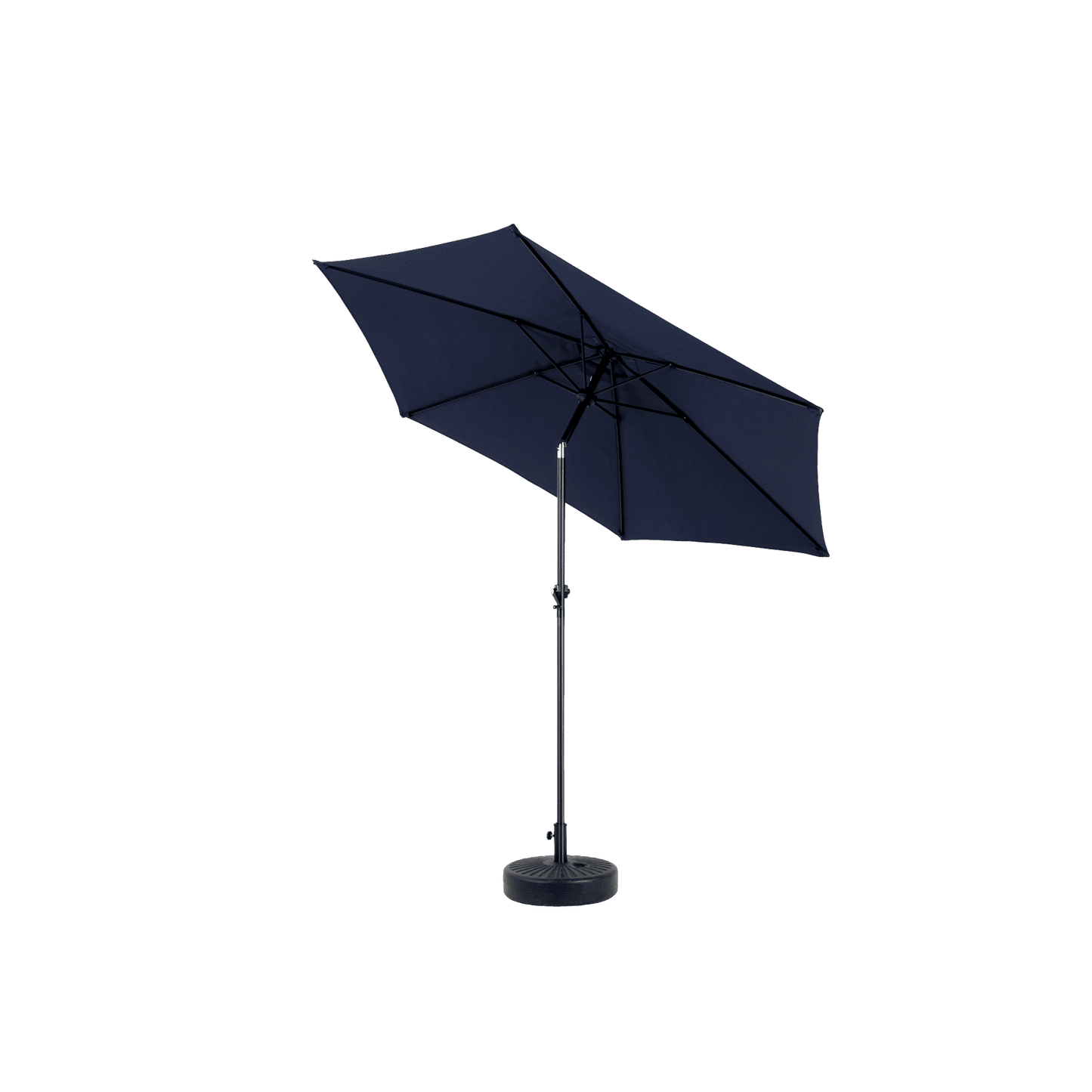 9FT Outdoor Patio Umbrella,Outdoor Table Umbrella with 6 Sturdy Ribs, Push Button Tilt and Crank,Yard Umbrella, Market Umbrella for Deck, Backyard, Pool (Base Not Included),Navy Blue