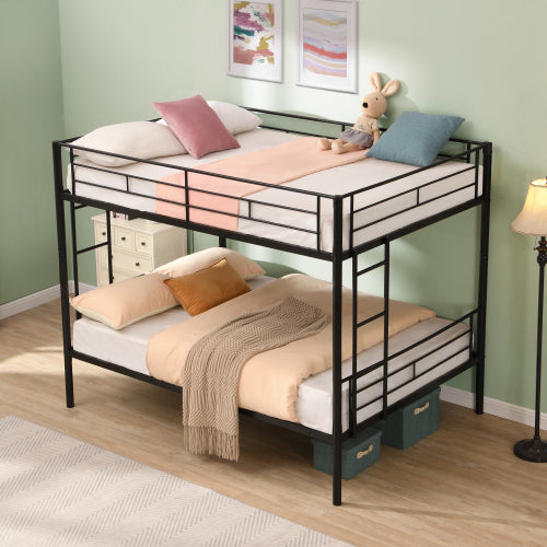 Full Over Full Metal Bunk Bed , No Box Spring Needed, Easy Assemble