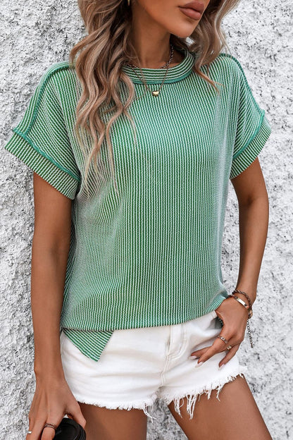 Relaxed Fit Striped Crewneck Tee