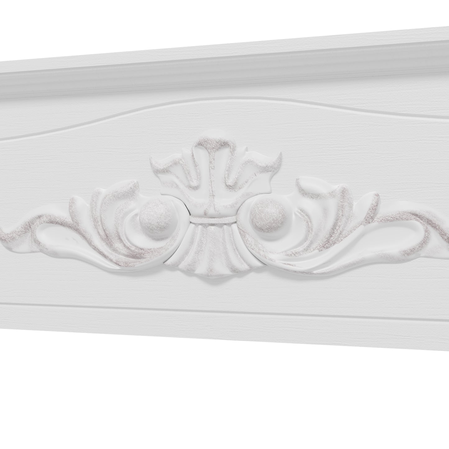 Modern Fireplace Mantel, Freestanding Fireplace Surround with Leg for Electric Fireplaces, 44.7" W x 40" H, White