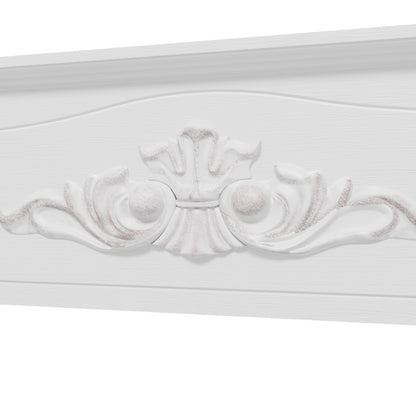 Modern Fireplace Mantel, Freestanding Fireplace Surround with Leg for Electric Fireplaces, 44.7" W x 40" H, White