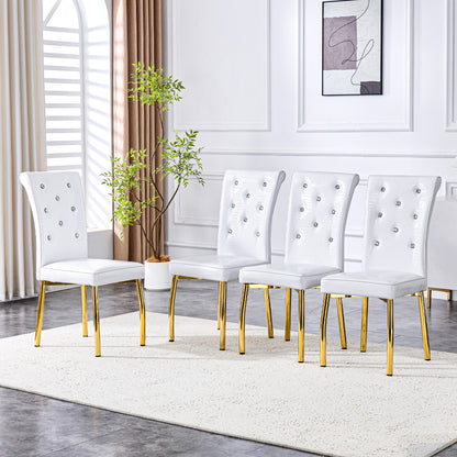 Set Of 2,Retro Alligator Skin Upholstered Dining Chairs,with Crystal Buckle Design And Faux Leather Design,a Touch Of Elegance And Mystery To The Dining Area.Gold Plated Metal Feet
