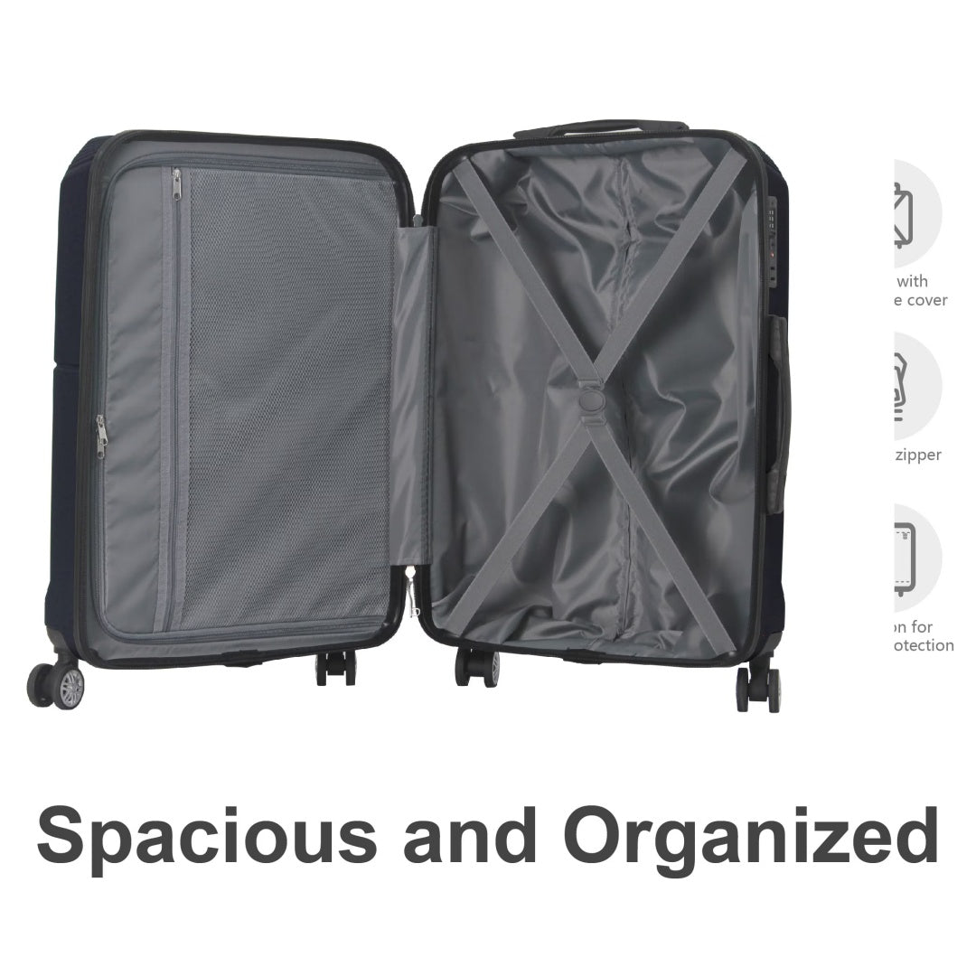 BLUE 3-Piece Premium ABS Luggage Set-20, 24, And 28 Suitcases With Multi-Position Handle, Silent Spinner Wheels, And TSA-Approved Lock-Durable, Stylish, And Spacious Travel Gear