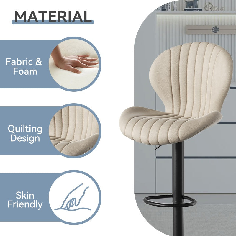 Bar Stools Set Of 2 Modern Swivel Bar Chairs, Barstools Counter Height With High Backrest, Easy 3-5 Minute Assembly