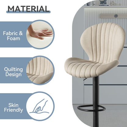 Bar Stools Set Of 2 Modern Swivel Bar Chairs, Barstools Counter Height With High Backrest, Easy 3-5 Minute Assembly