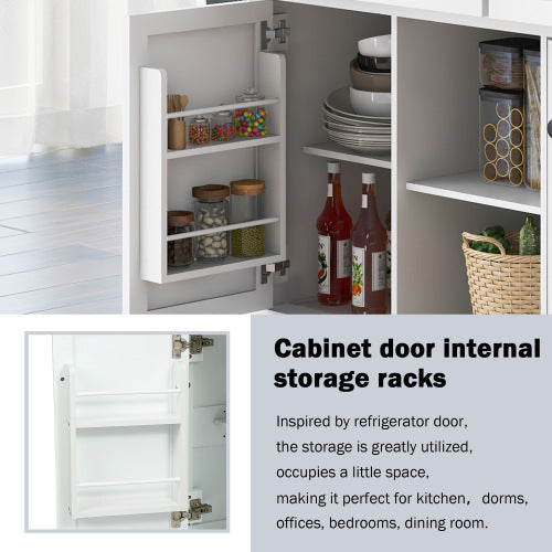 Kitchen Trolley With Rubberwood Folding Leaf Countertops