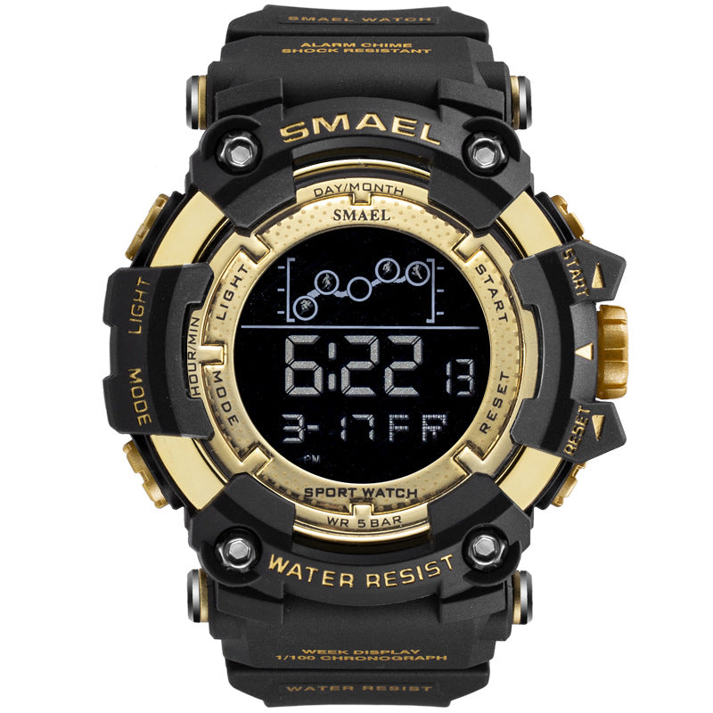 Fashion Waterproof Multifunctional Men's Sports Watch Trend Large Dial Electronic Watch