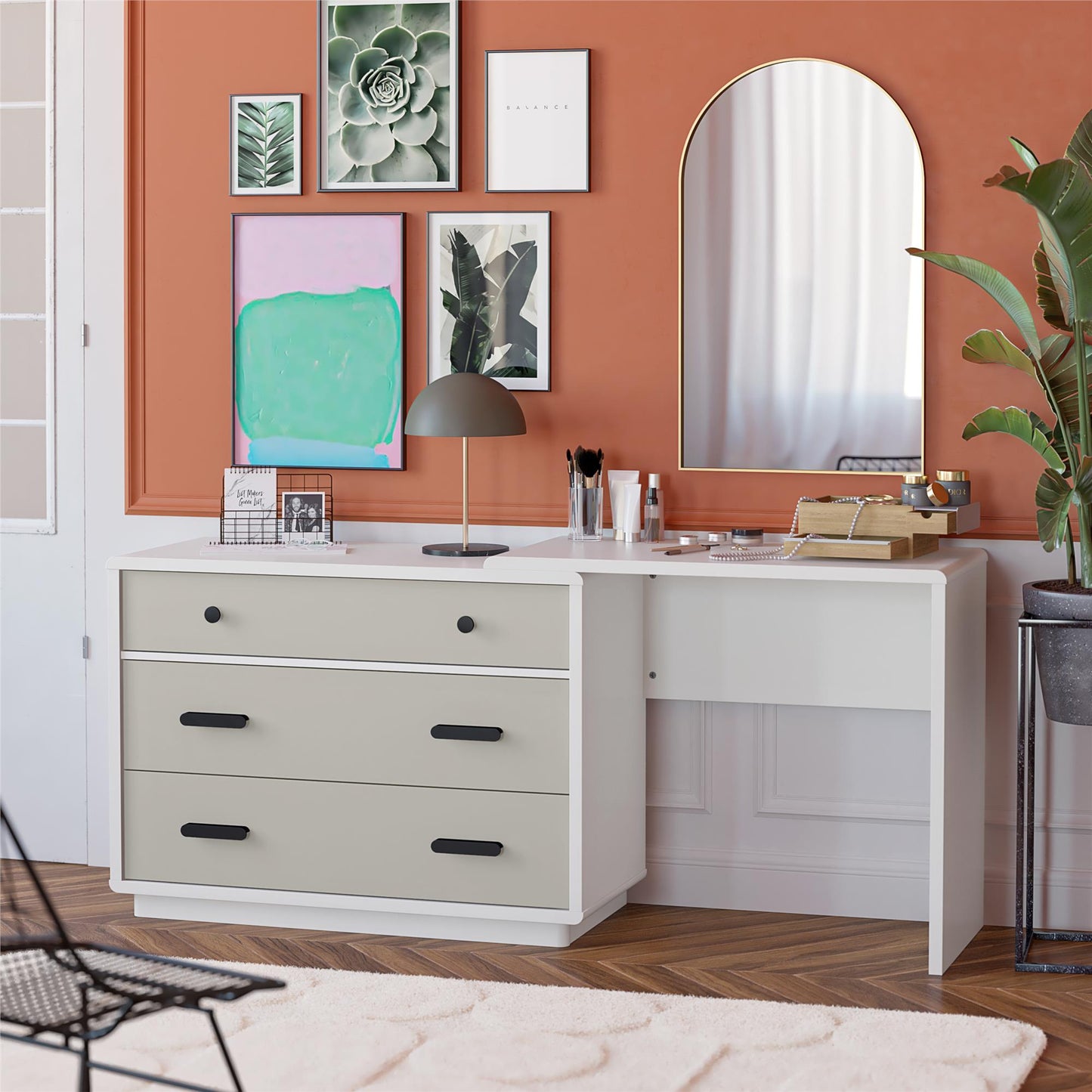 Valencia 3 Drawer Dresser And Desk