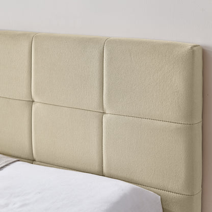Full Size Upholstered Tufted  Bed Frame, Sofa Bed Frame With Comfortable Backrest And Armrests, Full Size Bed For Bedroom, Living Room,Velvet, NEW BEIGE 80.5x59x30.5