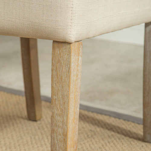 Habit Solid Wood Tufted Parsons Dining Chair, Set Of 2, Tan