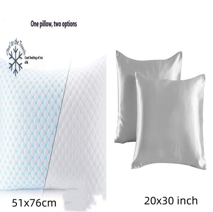 Memory Foam Ice Silk Cool Feeling Memory Crushed Sponge Pillow