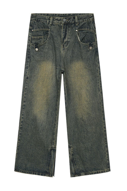 Side Slit Jeans with Pockets