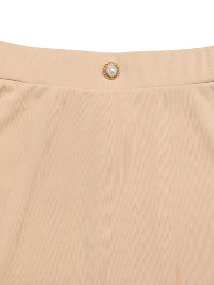 Layered Midi Skirt with Contrast Hem Detail
