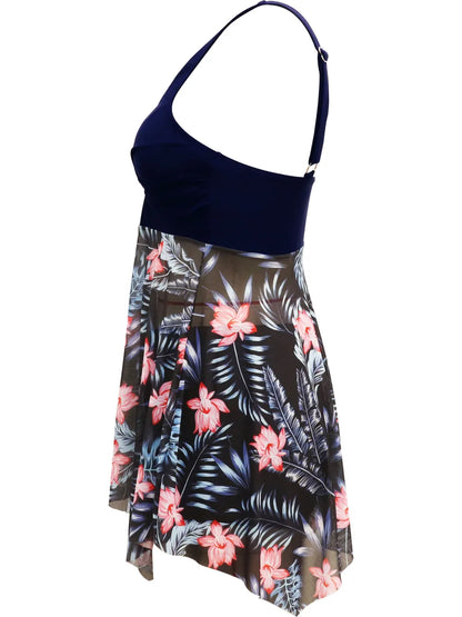 Printed Wide Strap Two-Piece Swim Set