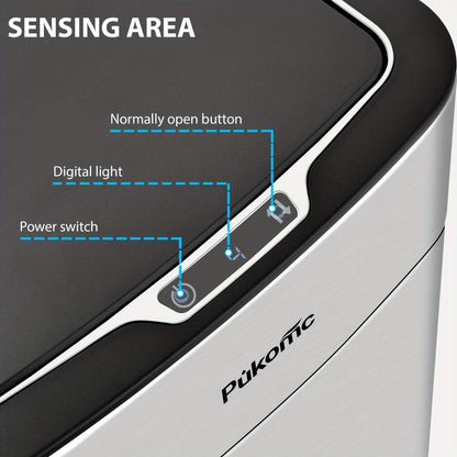 Automatic Stainless Steel Sensor Trash Can – Hands-free Quiet Close & Odor-Control System