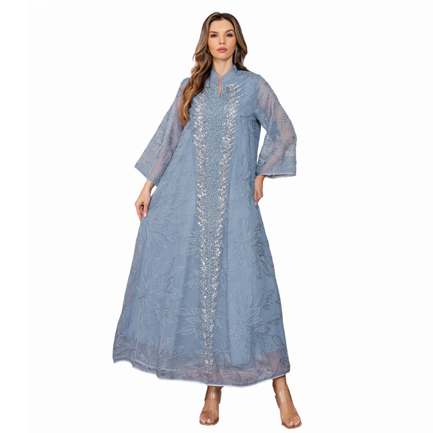 New Muslim Chiffon  Middle Eastern Clothing Dubai Long Dress Beaded