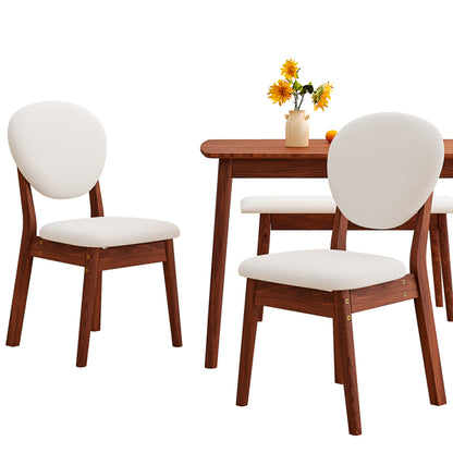 1 Table 2 Chairs 1 Bench Dining Set, Rubber Wood Frame With Beige Upholstered Seats, Deep Walnut Finish Rectangular Kitchen Dining Furniture