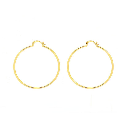 18K Gold Plated 2mm Hoop Earrings