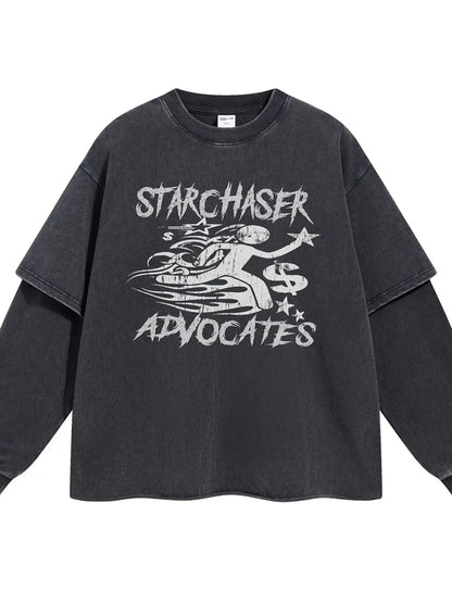 Men's Graphic Round Neck Long Sleeve T-Shirt
