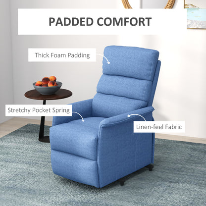 Power Lift Chair for Seniors, Electric Lift Recliner Chair with Remote Control, Side Pockets for Living Room, Blue