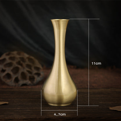 Pure Brass Decorative Flower Vase Carved Ornaments