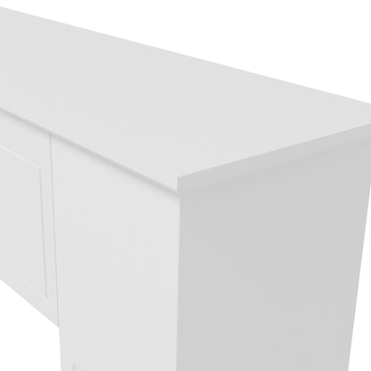 Modern Fireplace Mantel, Freestanding Fireplace Surround with Leg for Electric Fireplaces, 44.7" W x 40" H, White