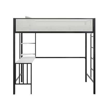 Axel Twin Loft Bed With Desk & Shelves