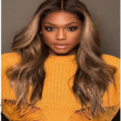 Bleaching And Dyeing Mid-length Curly Hair COSS Brown Gradient Anime Wig New Female Chemical Fiber Headgear