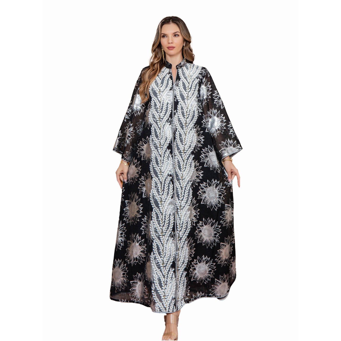 Muslim Embroidered  Dress Dubai Long Robe Arabic Women's Clothing