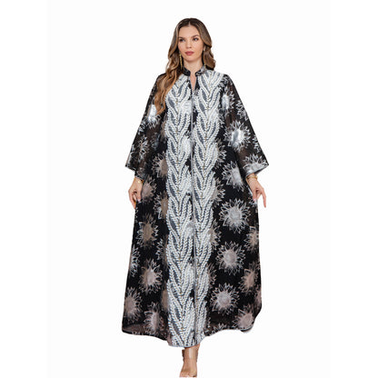 Muslim Embroidered  Dress Dubai Long Robe Arabic Women's Clothing