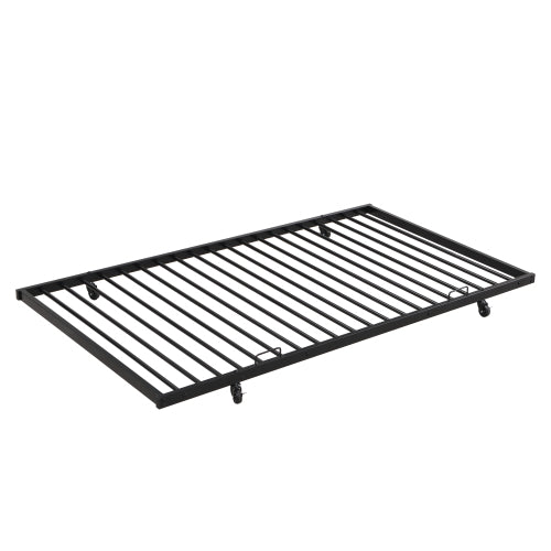 Twin Over Full With Trundle Metal Bunk Bed , No Box Spring Needed, Easy Assemble