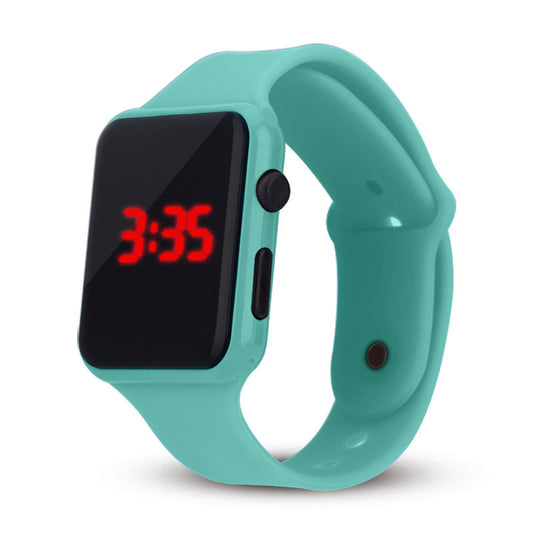 LED electronic watch/student fashion sports LED Apple square silicone electronic watch