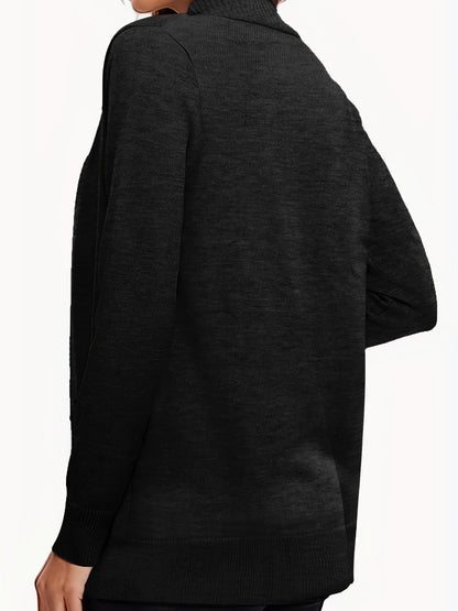 Open Front Long Sleeve Sweater Cardigan