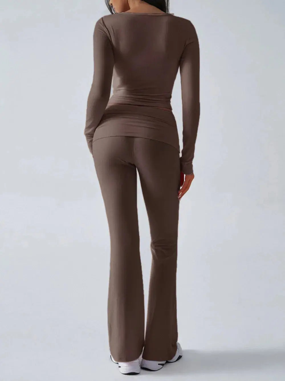 Devine Ruched Long Sleeve Top and Pants Set