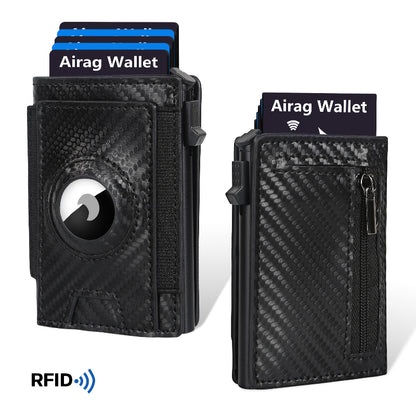 Men's Slim Wallet, RFID Metal Aluminum Shell Men's Automatic Card Ejection Wallet Card Holder