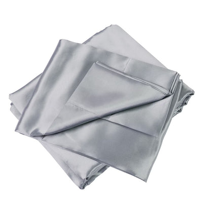 Satin Bed Sheets, King Size Sheets Set, 4 Pcs Silky Bedding Set With 15 Inches Deep Pocket For Mattress King, Grey