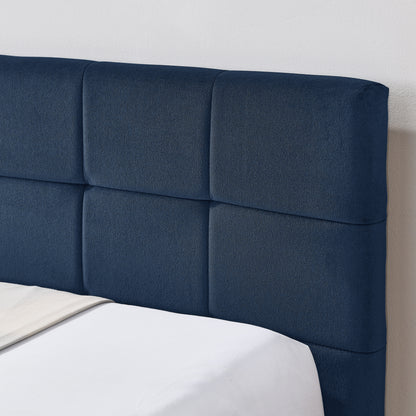 Full Size Upholstered Tufted  Bed Frame, Sofa Bed Frame With Comfortable Backrest And Armrests, Full Size Bed For Bedroom, Living Room,Velvet, Dark Blue 80.5x59x30.5